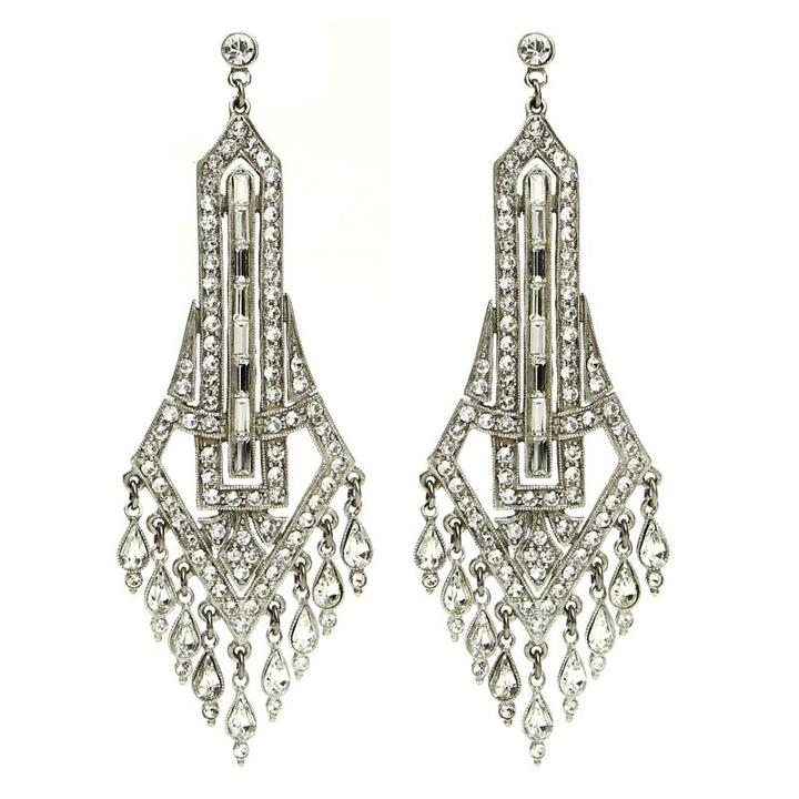 Ben-amun - Deco Crystal Chandelier Drop Post Earrings