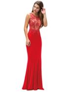 Dancing Queen - Stunning Jewel Illusion Sheath Prom Dress 9278