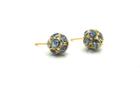 Tresor Collection - Gemstone Origami Sphere Ball Stud Earrings 18k Yellow Gold