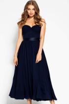 Jovani - 72755 Tea Length Strapless Ruched Bodice Chiffon Dress