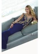 Alyce Paris Claudine - 2427 Long Dress In Cobalt Gold