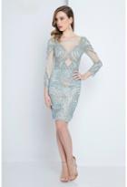 Terani Evening - 1721c4030 Beaded Illusion Sheath Cocktail Dress