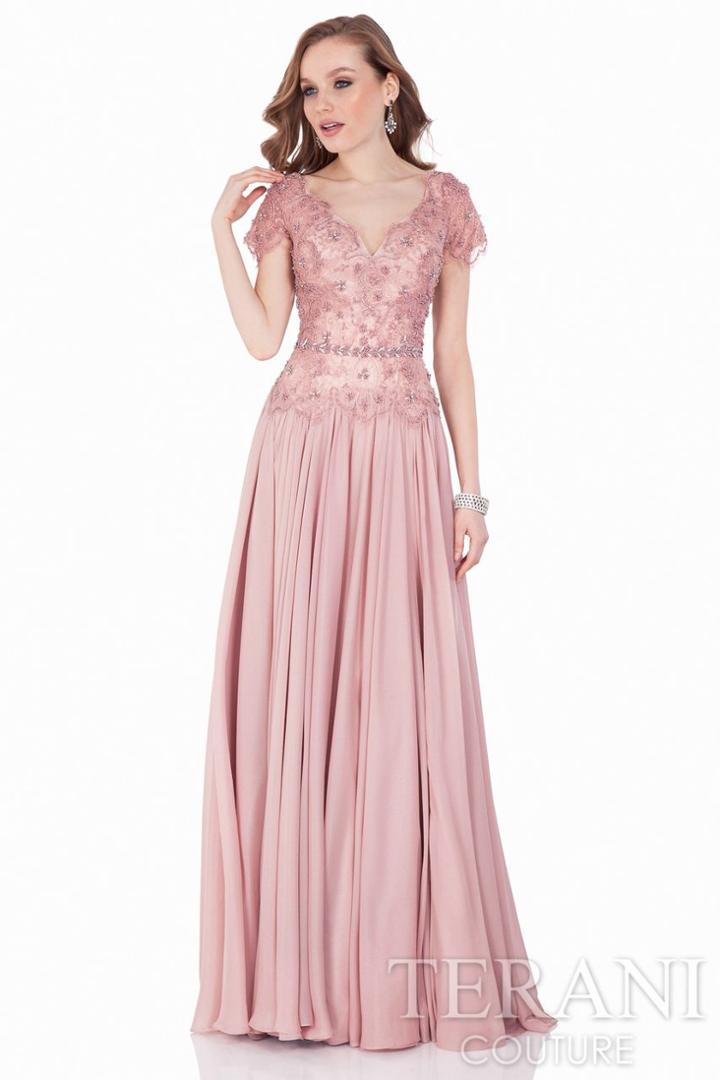 Terani Evening - Scalloped V-neck A Line Gown 1621m1716