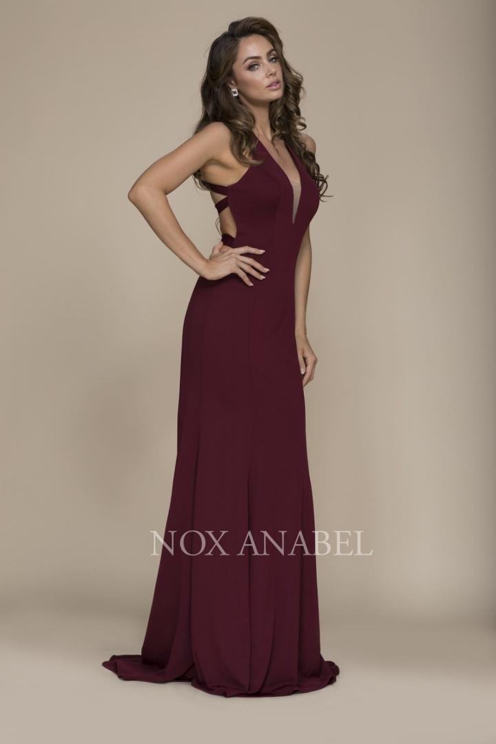 Nox Anabel - C023 Halter V-neck Sheath Dress