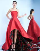 Ieena Duggal - 25279 Bustier Gown In Red