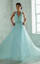 Tiffany Designs - 46029 Halter Style Embellished Evening Gown