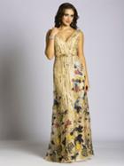 Lara Dresses - 33530 Floral V-neck A-line Dress