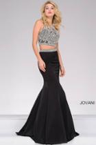 Jovani - Mermaid Beaded Two-piece Prom Dress 41441