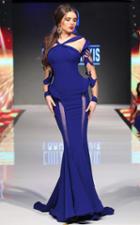 Mnm Couture - 2277 Pleated Halter Neck Trumpet Dress