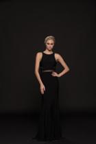Glow By Colors - G772 Fitted Jewel Sheer Evening Dress