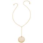 Heather Hawkins - Bar Chain Y Necklace In White Jade Coin
