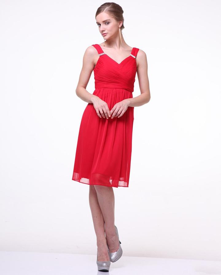 Cinderella Divine - Sleeveless Surplice Bodice Chiffon A-line Dress