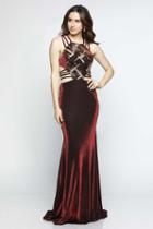 Milano Formals - E2279 Strappy Cutout Glitter Prom Dress