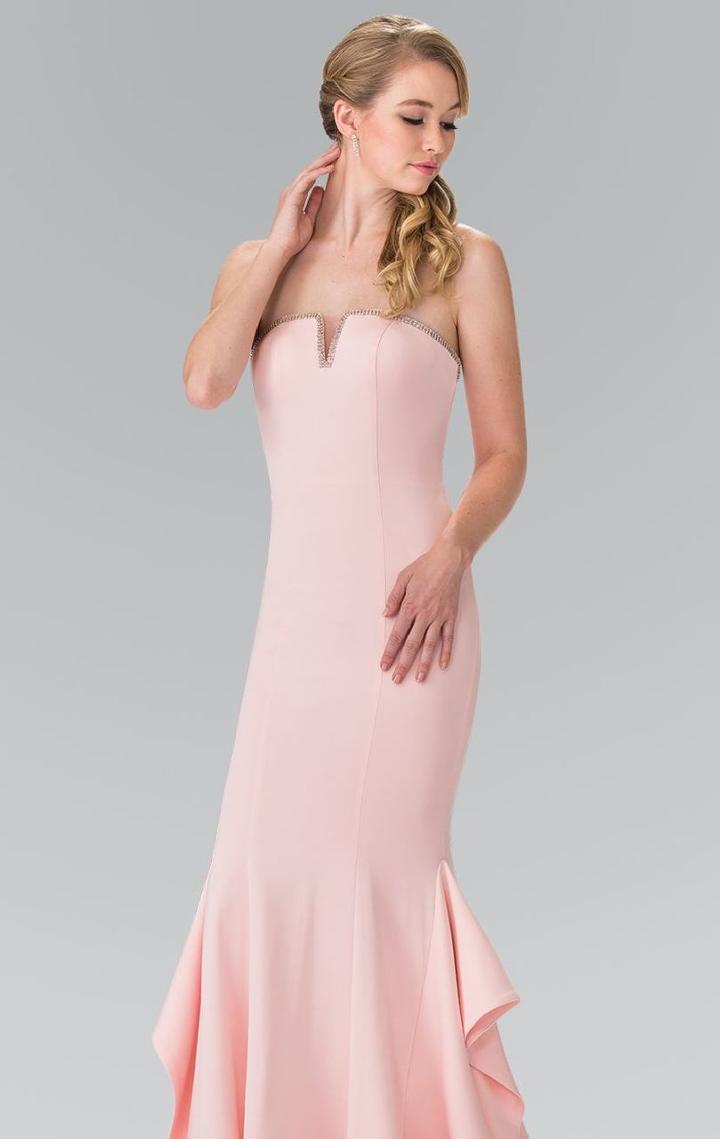 Elizabeth K - Strapless Ruffled Long Dress Gl2305
