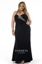 Sydney's Closet - Long Dress With Bodice Sparkling Beads Accents Sc7084