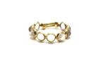 Tresor Collection - Rainbow Moonstone Round Stackable Ring Bands With Adjustable Shank In 18k Yellow Gold