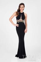 Terani Prom - Elegant Beaded Halter Neck Mermaid Jersey Dress 1715p2988