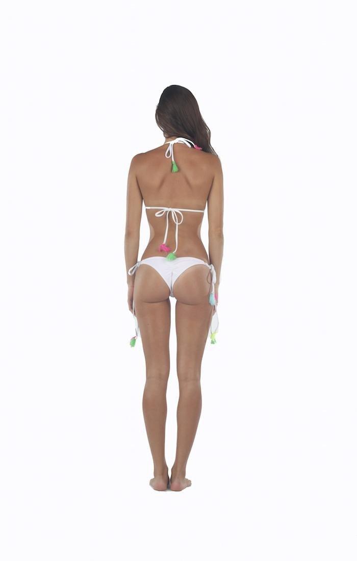 Lolli Swimwear - Sangria Bottom In White/citron/mexi Mix