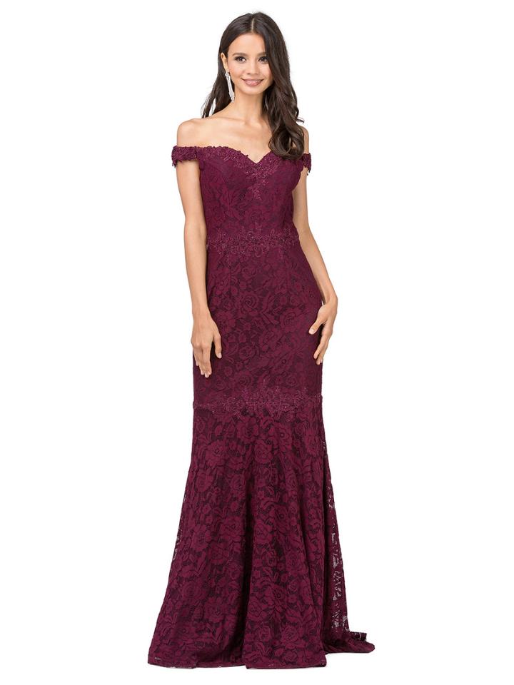 Dancing Queen - Off-shoulder Embellished Lace Mermaid Gown