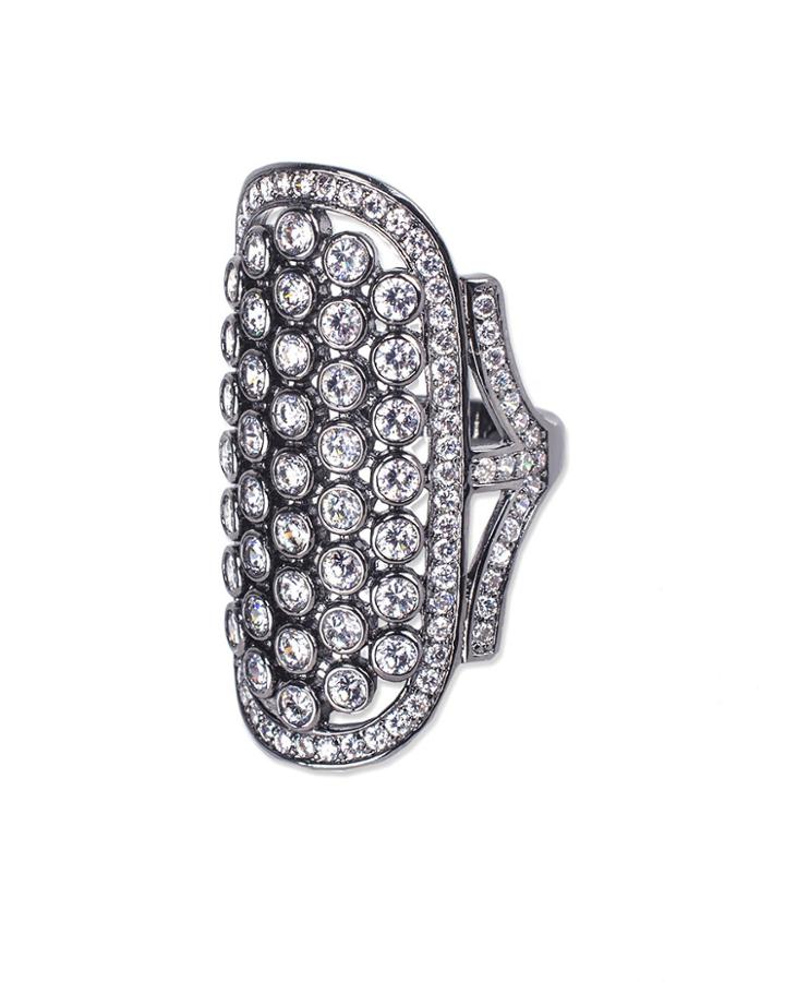 Cz By Kenneth Jay Lane - Elongated Gothic Ring