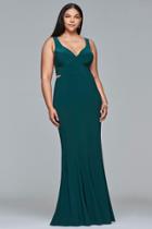Faviana - 9429 Fitted V-neck Evening Gown