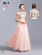 Aspeed - L1942 Embellished Cap Sleeve A-line Prom Dress
