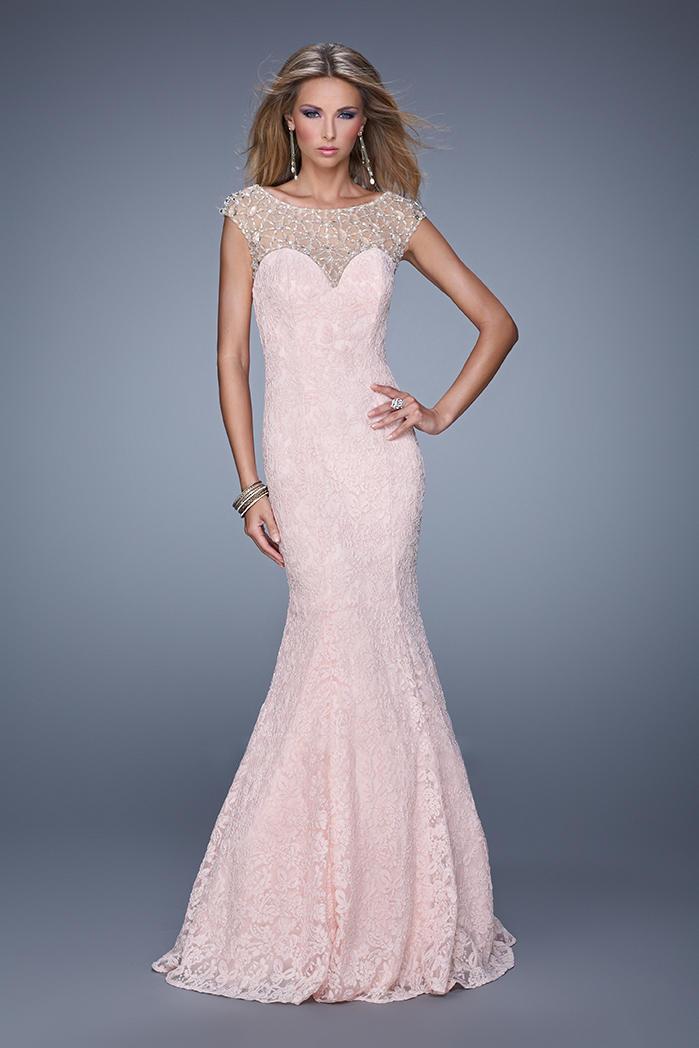 La Femme - 20905 Embellished Illusion Bateau Mermaid Gown