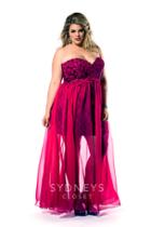 Sydney's Closet - Sc7156 Plus Size Dress In Fuchsia