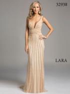 Lara Dresses - Gorgeous Stripe Lace Gown 32938