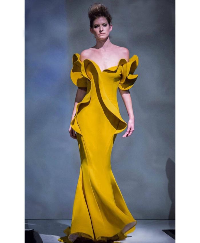 Mnm Couture - 2328 Peplum Off-shoulder Mermaid Evening Gown