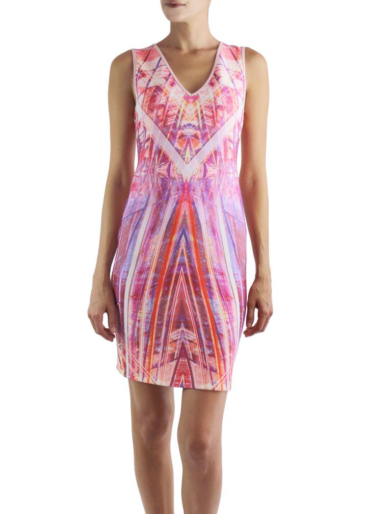 Johanne Beck - Mini Dress Rose Geo Printed Neoprene