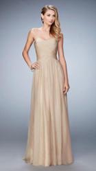 La Femme - 21257 Strapless Woven Bodice Gown