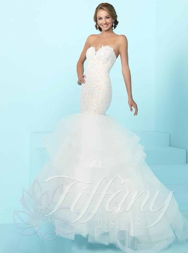 Tiffany Homecoming - Long Strapless Dress With Lace Bodice 16248