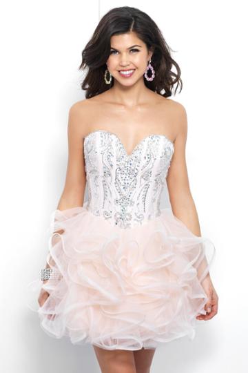 Blush - 11380 Strapless Corset Detailed Crystalline Dress