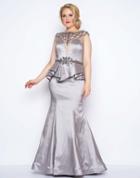 Mac Duggal - 77003f Sheer Neck Glossy Mermaid Gown