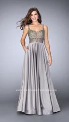 La Femme - Posh Embellished Sweetheart A-line Long Evening Gown 24305