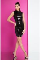 Terani Evening - 1722h4051 Sequined High Neck Sheath Dress