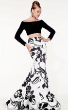 Panoply - 14830 Two-piece Contrast Print Mermaid Gown
