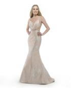 Morrell Maxie - 15832 Beaded Sweetheart Jacquard Evening Gown