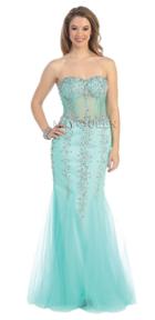 Strapless Corset Chiffon Mermaid Long Gown