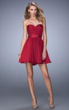 La Femme - 22015 Strapless Ruched A Line Cocktail Dress