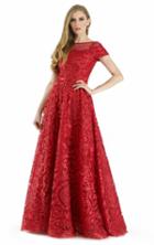 Morrell Maxie - 15901 Appliqued Sheer A-line Evening Gown