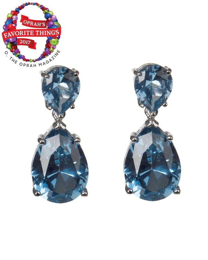 Cz By Kenneth Jay Lane - Aquamarine Double Drop Earrings