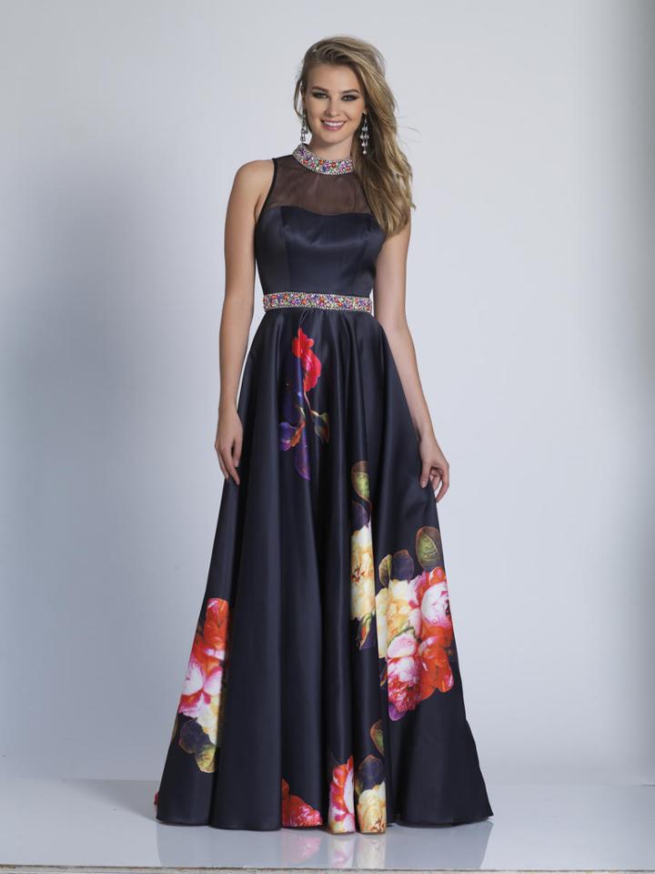 Dave & Johnny - A6540 Embellished High Neck A-line Gown