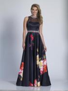 Dave & Johnny - A6540 Embellished High Neck A-line Gown