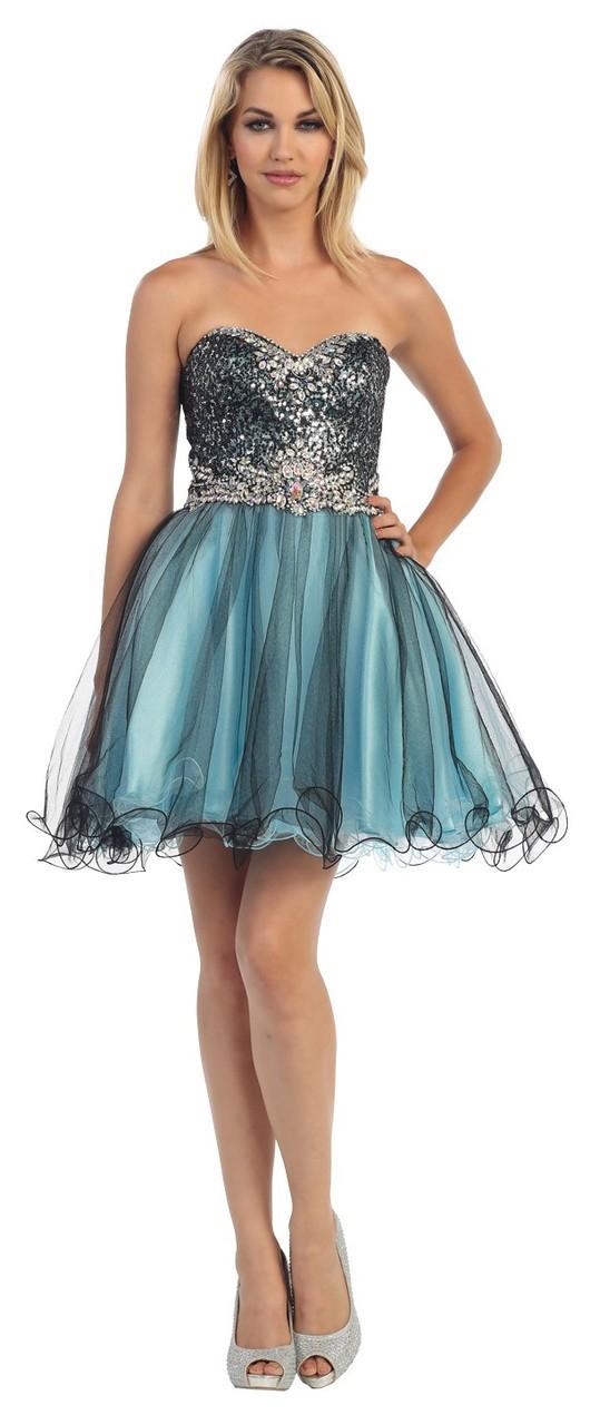 May Queen - Fancy Embellished Sweetheart Neck A-line Dress Mq1249
