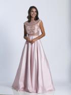Dave & Johnny - 3356 Embellished Jewel A-line Dress