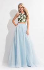 Rachel Allan - 6151 Floral Embroidered Two Piece Halter Gown