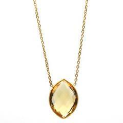 Tresor Collection - 18k Yg Necklace With Citrine Marquies