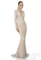 Terani Evening - Sequined V Neck Sleeveless Long Dress 1611m0629b